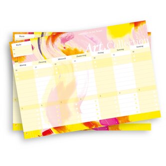 Notizblock-Set mit Kalender ohne Datum für den Schreibtisch. Immerwährender Terminplaner mit 50 Blatt zum Abreißen. Wochenplaner