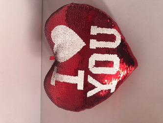 Polštář srdce s flitry 30 cm