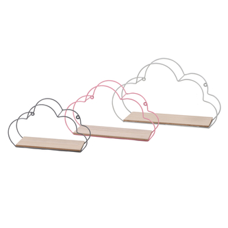 DOCHTMANN Sada poliček motiv oblaka 3ks, kov