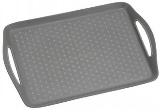 KESPER Servírovací tác plastový, protiskluzový šedý 45,5 x 32 cm