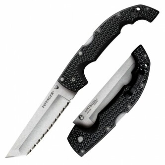 Cold Steel 29AXTS XL Voyager Tanto Serrated taktický nôž 14 cm, čierna, Griv-Ex