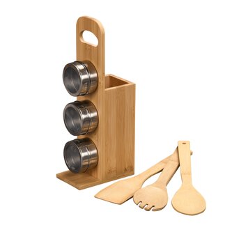 KESPER Stojan na kořenky a kuchyňské náčiní bambus 7ks