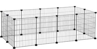 SONGMICS Ohrádka pro hlodavce, kovová, volnoběh, zvířecí ohrádka, 143x73x46cm