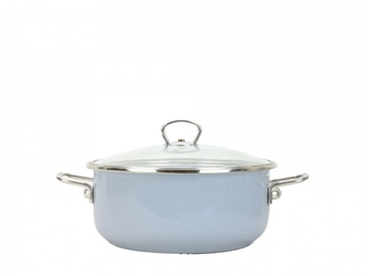 BELIS Smaltovaný rendlík se skl. poklicí PREMIUM šedý 16 cm, 1,25l