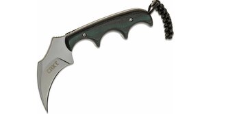 CRKT CR-2389 KERAMIN™ Green/Black nôž na krk 5,9 cm, čierno-zelená, Micarta, puzdro polypropylén