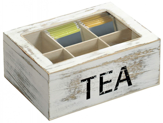 KESPER Čajový box, dřevěný bílý