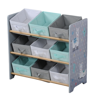 Kesper Dětský úložný regál s 9 látkovými boxy Alpaka 65 x 30 x 60 cm