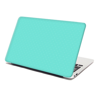 Samolepka na notebook Bílé čárky na tyrkysové: 38x26 cm