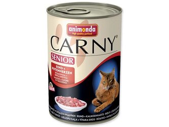 Konzerva Animonda Carny Senior hovězí a krůtí srdce 400g