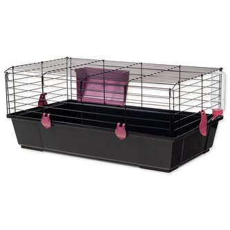 Klec Small Animals Matěj černá, výbava fuchsiová 80x46x35cm
