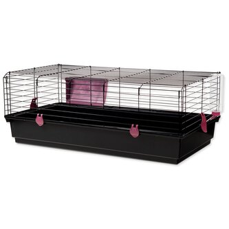 Klec Small Animals Michal černá, výbava fuchsiová 100x55x39cm