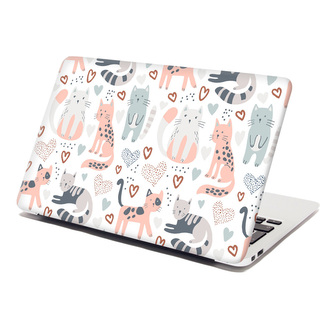 Samolepka na notebook Malované kočičky: 29x20 cm