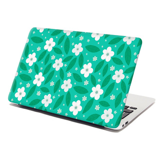 Samolepka na notebook Bílé květy s lístky: 29x20 cm