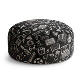 Taburet Circle Černobílá škola: 38x48 cm