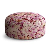 Taburet Circle Růžové květy: 38x48 cm