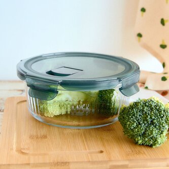 Skleněná dóza | REMMIE | kulaté sklo s plastem 0,95 l | 891187 Homla