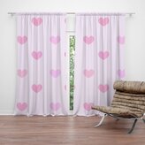 Závěs Růžové srdce: 2ks 140x250cm