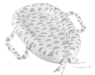 Hnízdečko pro miminko - Mráček šedá, bílá - 30x70 cm