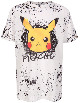 Dětské tričko Pokémon: Pikachu Splat (12-13 let) bílá bavlna