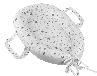 Hnízdečko pro miminko - Hvězda šedá, bílá - 30x70 cm