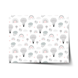 Plakát Malované horkovzdušné balony: 90x60 cm