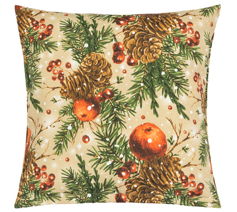 Povláček Vánoce - Šišky a jablka vánoční - 40x40 cm
