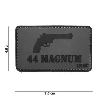 Gumová nášivka 101 Inc zbraň 44 MAGNUM - šedá