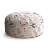 Taburet Circle Malované kočičky: 38x48 cm