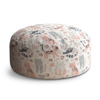 Taburet Circle Malované kočičky: 38x48 cm