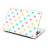 Samolepka na notebook Tříbarevná srdíčka: 29x20 cm