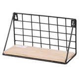 DOCHTMANN Nástěnná police obdelník 25 x 10 x 14cm, kov, dřevo, černá