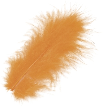 Peří Marabu 10cm - oranžové 15ks