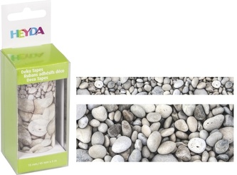 Páska lepicí papírová 2ks - oblázky: 1,5cm x 5m, 4,5cm x 5m