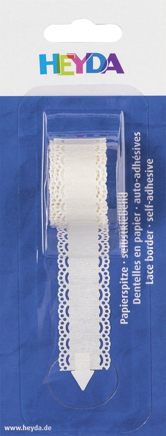 Bílá papírová samolepicí krajka: délka 2m, šíře 21mm