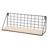 DOCHTMANN Nástěnná police obdelník 45 x 13 x 16cm, kov, dřevo, černá