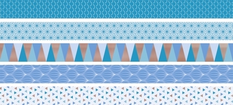 Páska papírová mini lepicí 5ks - azur: 1,2cm x 3m