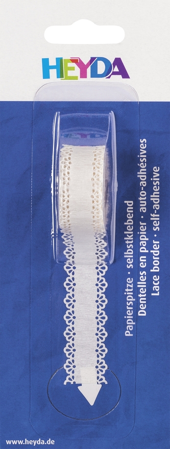 Bílá papírová samolepicí krajka: délka 2m, šíře 16mm