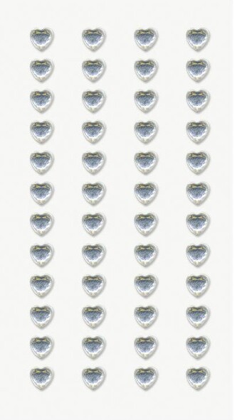 Samolepky srdíčka čirá 48 ks