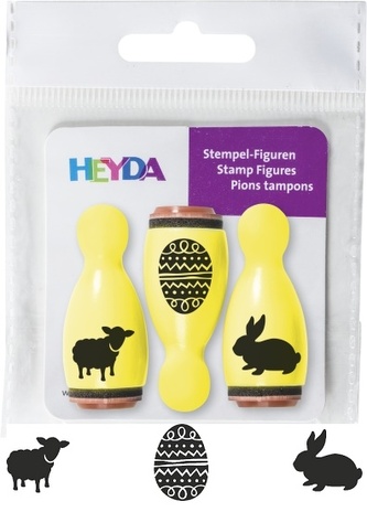 3 ks Razítka dřevěné lakované kuželky 1,6x3,5 velikonoce. Rozměr motivu: 12mm