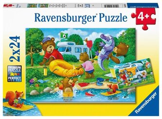 RAVENSBURGER Puzzle Medvědí rodina kempuje 2x24 dílků