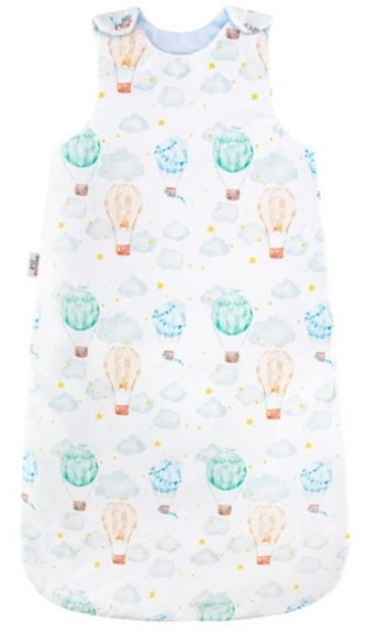 Spací vak bavlna, Balóny, světle modrá/bílá