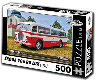 RETRO-AUTA Puzzle BUS č.15 Škoda 706 RO LUX (1951) 500 dílků
