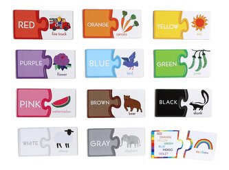 EEBOO Duo puzzle Barvy (anglicky) 12x2 dílky