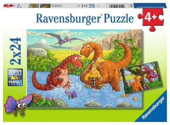RAVENSBURGER Puzzle Hraví dinosauři 2x24 dílků