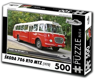 RETRO-AUTA Puzzle BUS č.6 Škoda 706 RTO MTZ (1970) 500 dílků