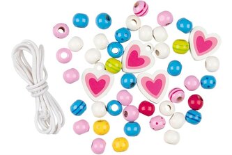 GOKI Dřevěné navlékací korálky