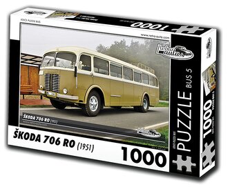 RETRO-AUTA Puzzle BUS č.5 Škoda 706 RO (1951) 1000 dílků