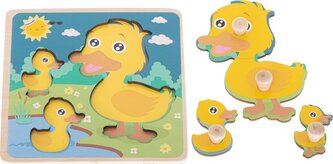 KIK Dřevěná vkládačka Kačenka