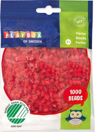 PLAYBOX Zažehlovací korálky - červené 1000ks