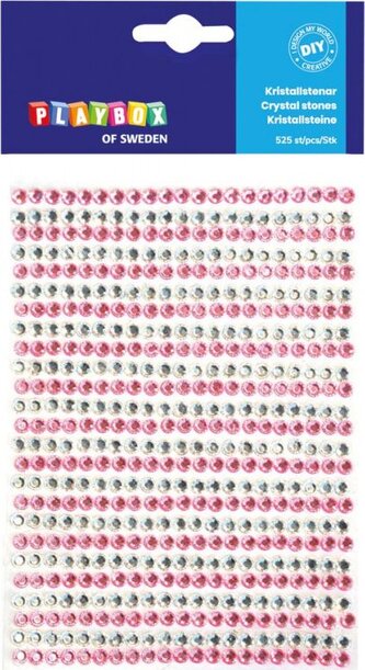 PLAYBOX Lepicí kamínky růžové a stříbrné 525ks PLAYBOX Lepicí kamínky růžové a stříbrné 525ks